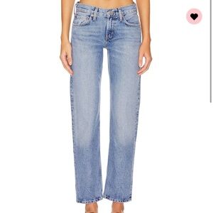 AGOLDE amber low rise straight in limbertine